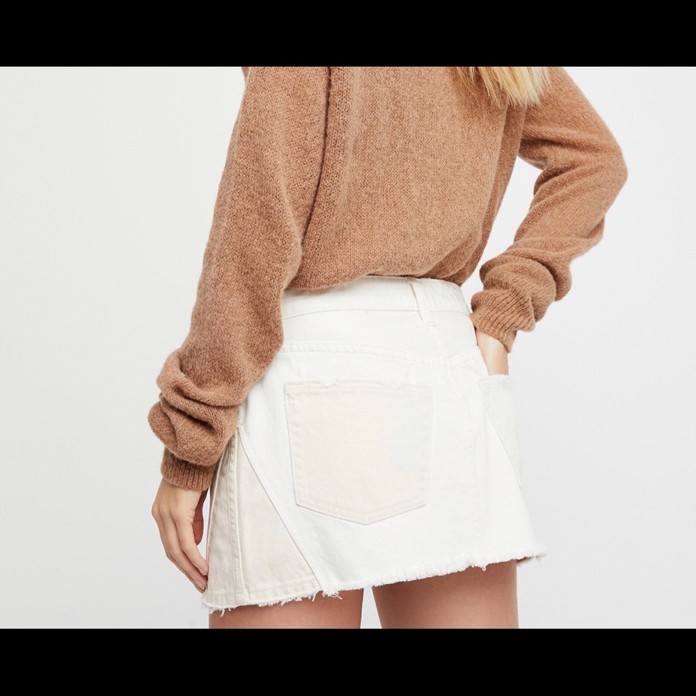 NWT free people patched up mini skirt - Picture 2 of 8